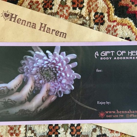 byron bay henna experience gift voucher